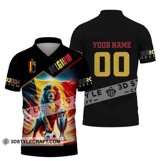 Unisex Shirt, Custom Name and Number Belgium Football Polo Shirt, Euro 2024 Belgium Football Hoodie Long Sleeve style option 4