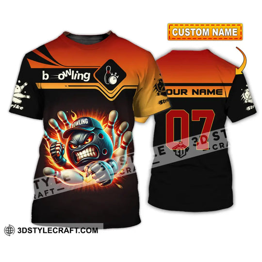Unisex Shirt, Custom Name and Number Bowling Shirt, Bowling Polo Long Sleeve, Bowling T-Shirt style option 1