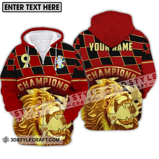 Unisex Shirt - Custom Name And Number Shirt, Champions Gold Lion Shirt style option 2