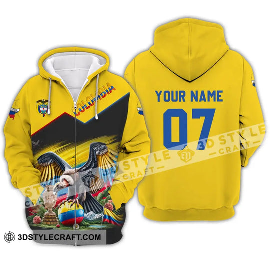 Unisex Shirt - Custom Name And Number Shirt, Colombia National Team Cup style option 3