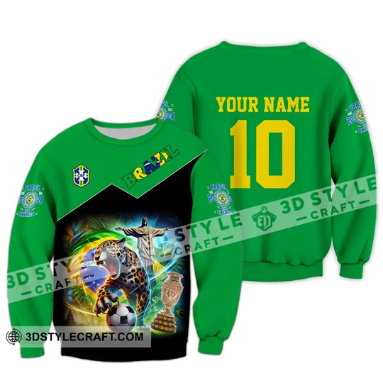 Unisex Shirt - Custom Name And Number COPA 2024 Sport Shirt, Brazil Team style option 4