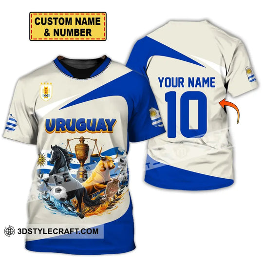 Unisex Shirt - Custom Name And Number COPA 2024 Sport Shirt, Uruguay Flag Color style option 1