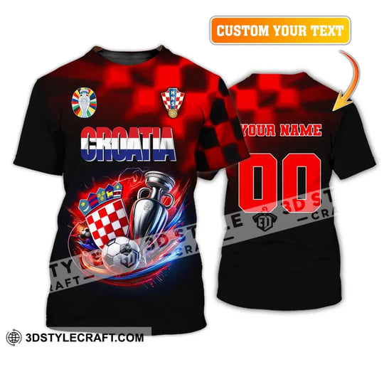 Unisex Shirt, Custom Name and Number Croatia Football Shirt, Croatia Football Polo Long Sleeve, Croatia Euro 2024 Shirt style option 1