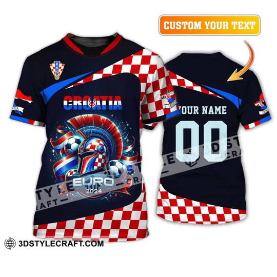 Unisex Shirt, Custom Name and Number Croatia Football Shirt, Croatia Football Polo Long Sleeve, Croatia Euro 2024 Shirt style option 2