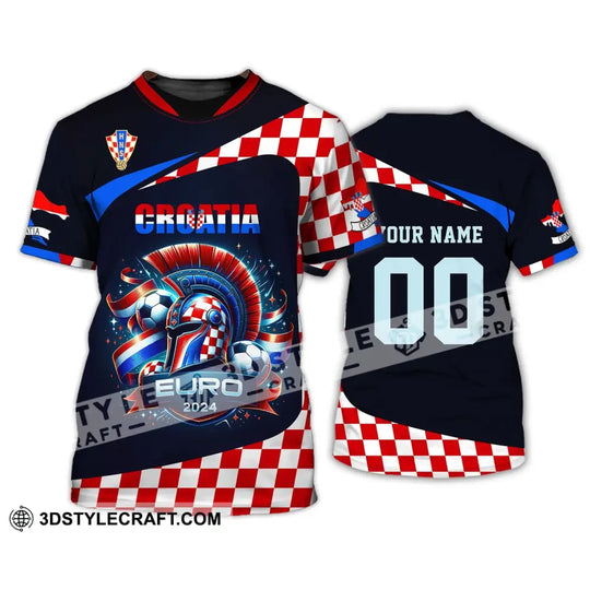 Unisex Shirt, Custom Name and Number Croatia Football Shirt, Croatia Football Polo Long Sleeve, Croatia Euro 2024 Shirt style option 3