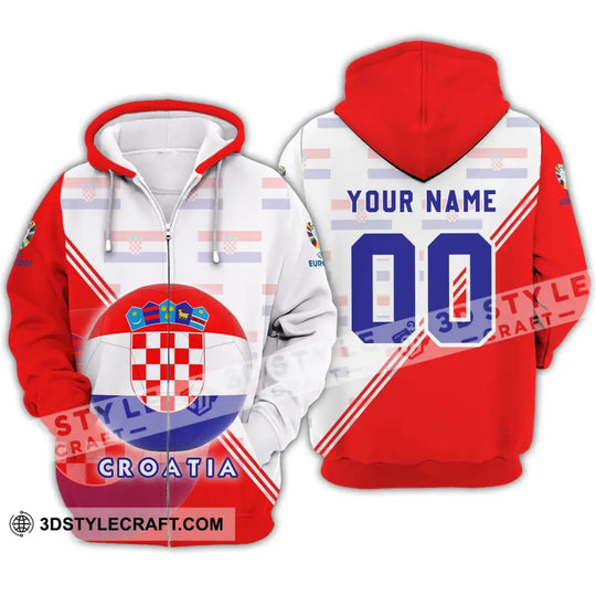 Unisex Shirt - Custom Name And Number, Croatia National Team Euro 2024 Shirt style option 3
