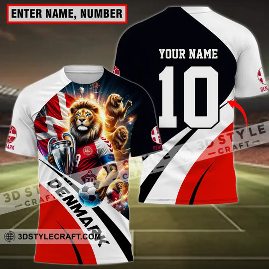 Unisex Shirt - Custom Name And Number Denmark Euro 2024 Shirt National Team style option 1