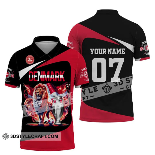 Unisex Shirt, Custom Name and Number Denmark Football Shirt, Euro 2024 Shirt, Denmark Football Polo Long Sleeve Shirt style option 4
