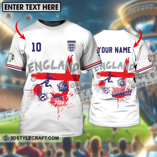 Unisex Shirt - Custom Name And Number, England Euro 2024 Team Flag Color Shirt style option 1