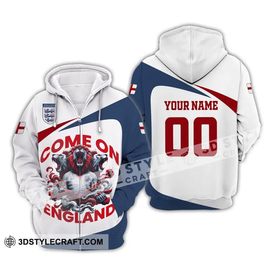 Unisex Shirt, Custom Name and Number England Football Shirt, Come On England Shirt, England Football Polo Long Sleeve style option 4