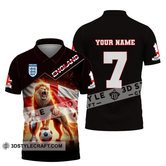 Unisex Shirt, Custom Name and Number England Football Shirt, Euro 2024 Shirt, England Football Polo Long Sleeve style option 4