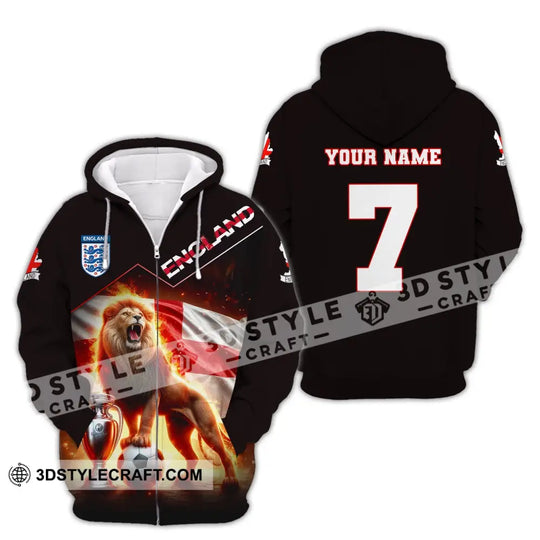 Unisex Shirt, Custom Name and Number England Football Shirt, Euro 2024 Shirt, England Football Polo Long Sleeve style option 3
