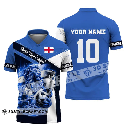 Unisex Shirt, Custom Name and Number England Football Shirt, England Football Polo Long Sleeve, Euro 2024 Shirt style option 4