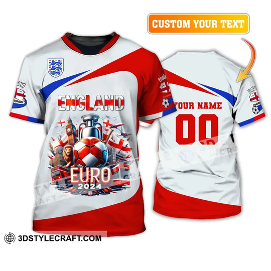 Unisex Shirt, Custom Name and Number England Football Shirt, England Football Polo Long Sleeve, Euro 2024 Shirt style option 2