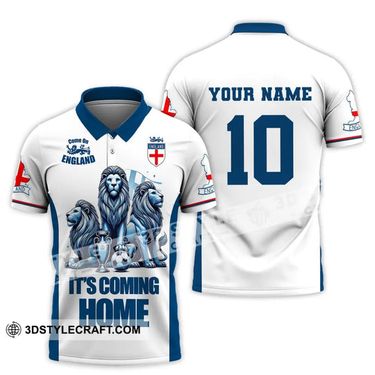Unisex Shirt, Custom Name and Number England Football Shirt, England Football Polo Long Sleeve, Soccer Lover Shirt style option 4