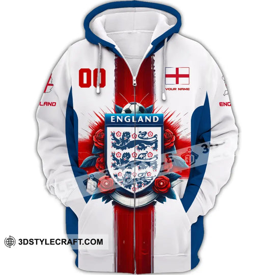 Unisex Shirt, Custom Name and Number England Football Shirt, England Football Polo Long Sleeve, Soccer Lover Shirt style option 4