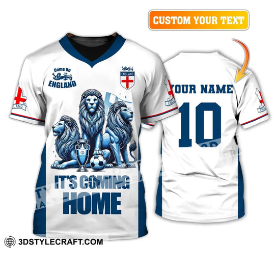 Unisex Shirt, Custom Name and Number England Football Shirt, England Football Polo Long Sleeve, Soccer Lover Shirt style option 1