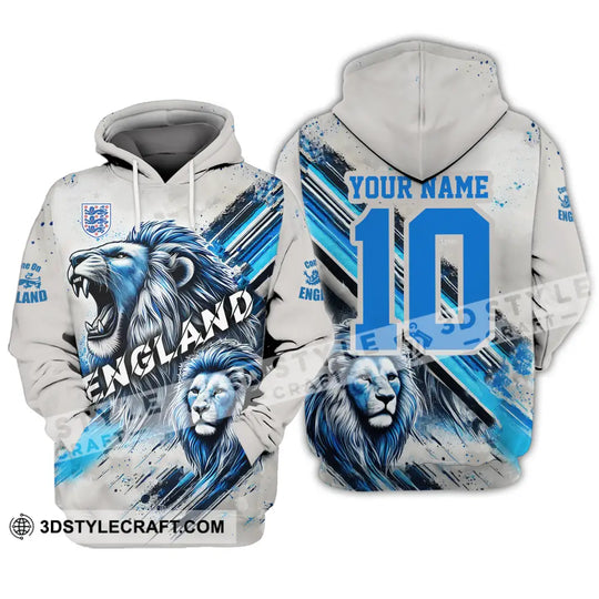 Unisex Shirt - Custom Name And Number England Lover Shirt, Cool Lion style option 4