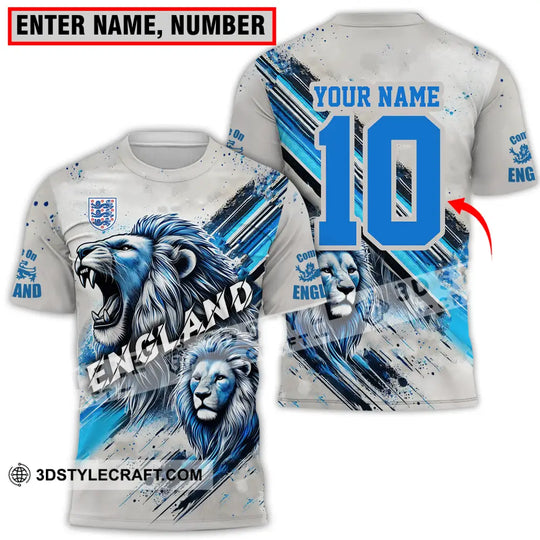 Unisex Shirt - Custom Name And Number England Lover Shirt, Cool Lion style option 1