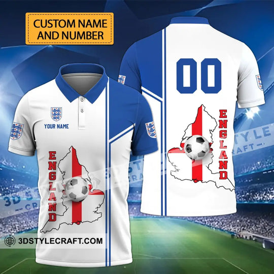Unisex Shirt - Custom Name And Number Shirt, England Map Ball Shirt, Euro 2024 style option 1