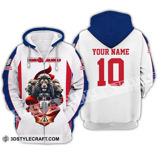 Unisex Shirt - Custom Name And Number Shirt, England National Team Euro 2024 Shirt style option 3