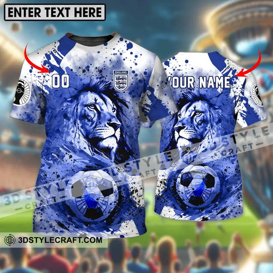 Unisex Shirt - Custom Name And Number Shirt, England National Team Lion Ball style option 1