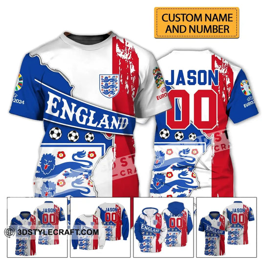 Unisex Shirt - Custom Name And Number Shirt, England National Team style option 2