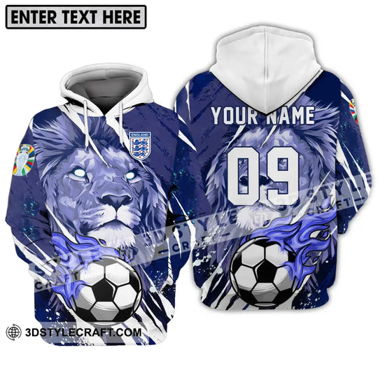 Unisex Shirt - Custom Name And Number Shirt, England Team Lion Ball style option 3