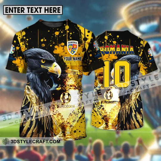 Unisex Shirt - Custom Name And Number Euro 2024 Cup Shirt, Eagle Romania Team style option 1