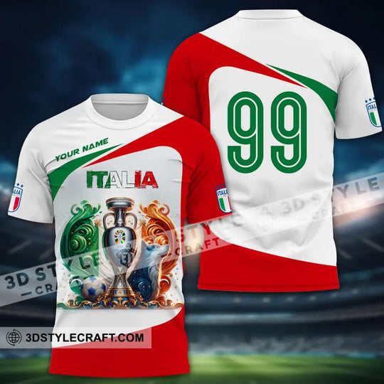 Unisex Shirt - Custom Name And Number Shirt, Euro 2024 Cup Italia National Team Shirt style option 2