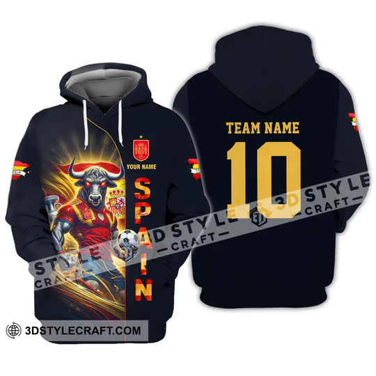Unisex Shirt - Custom Name And Number Shirt, Euro 2024 Cup Spain Team style option 4