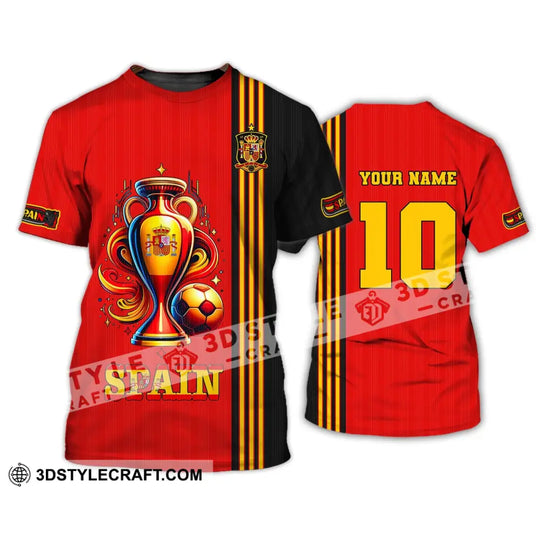 Unisex Shirt, Custom Name and Number Euro 2024 Football Shirt, Spain Football Polo Shirt, Spain Football Hoodie Long Sleeve Shirt style option 3