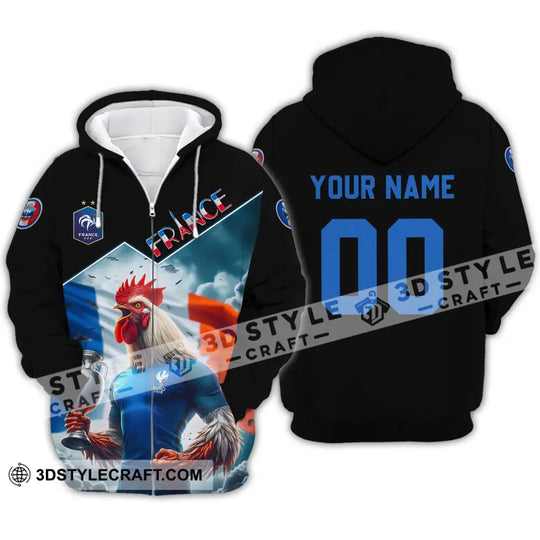 Unisex Shirt - Custom Name And Number, Euro 2024 French Chicken Shirt style option 3