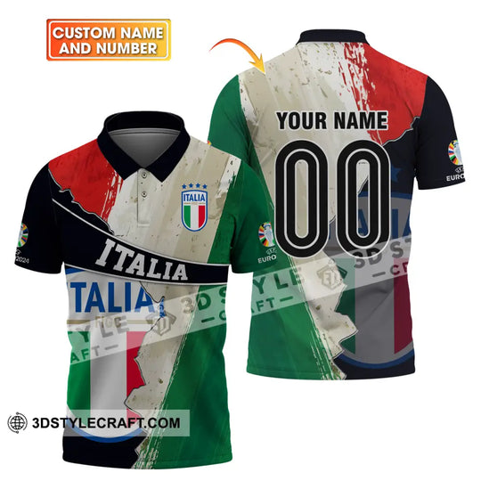 Unisex Shirt - Custom Name And Number, Euro 2024 Shirt Italia style option 2