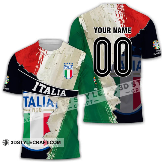 Unisex Shirt - Custom Name And Number, Euro 2024 Shirt Italia style option 3