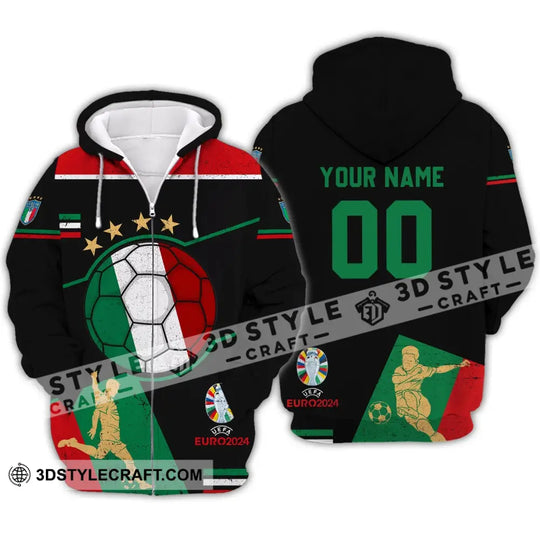 Unisex Shirt - Custom Name And Number Shirt, Euro 2024 Italia Team style option 3