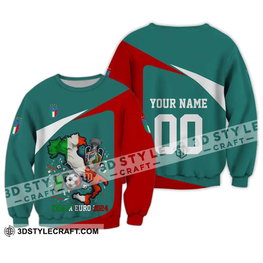 Unisex Shirt - Custom Name And Number, Euro 2024 Italy Team Lover Shirt style option 4