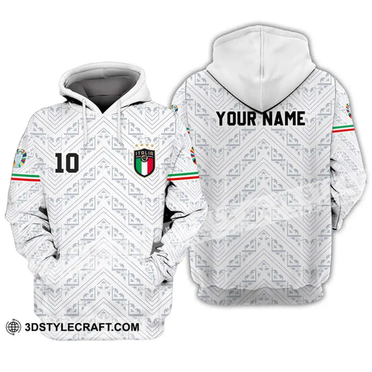 Unisex Shirt - Custom Name And Number Shirt, Euro 2024 Italy White Line Shirt style option 3