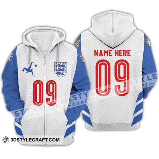 Unisex Shirt - Custom Name And Number Shirt, Euro 2024 Logo England Team style option 3