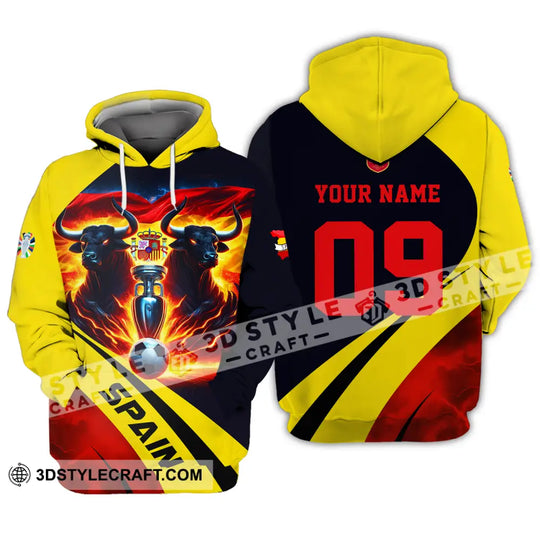 Unisex Shirt - Custom Name And Number Euro 2024 Shirt National Team, Bull Of Spain style option 4