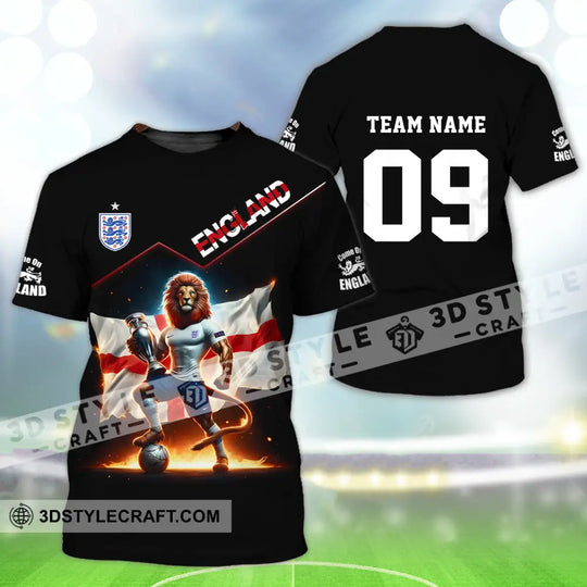 Unisex Shirt - Custom Name And Number Shirt, Euro 2024 National Team, England Lion Flag style option 2