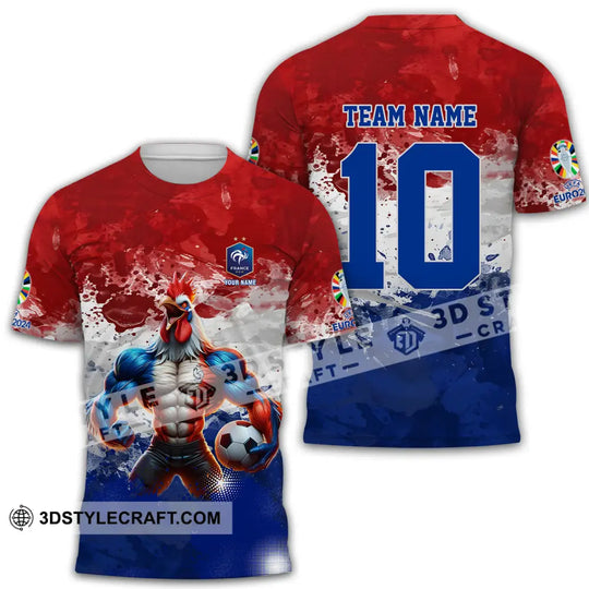 Unisex Shirt - Custom Name And Number Shirt, Euro 2024 National Team, France Team Muscular Chicken style option 2