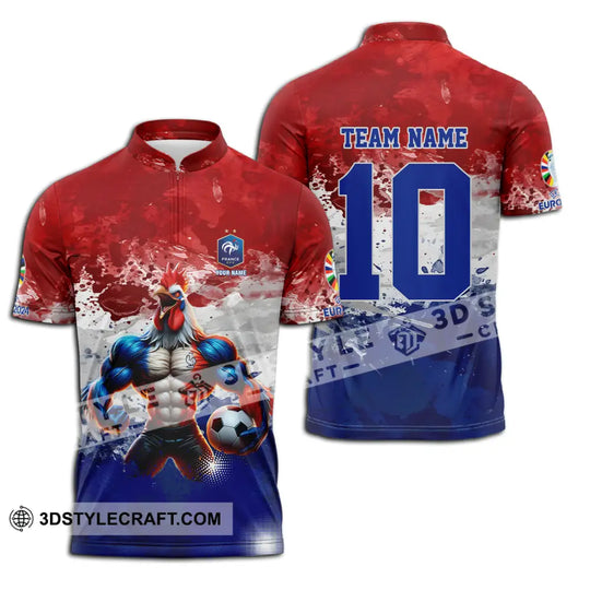 Unisex Shirt - Custom Name And Number Shirt, Euro 2024 National Team, France Team Muscular Chicken style option 3