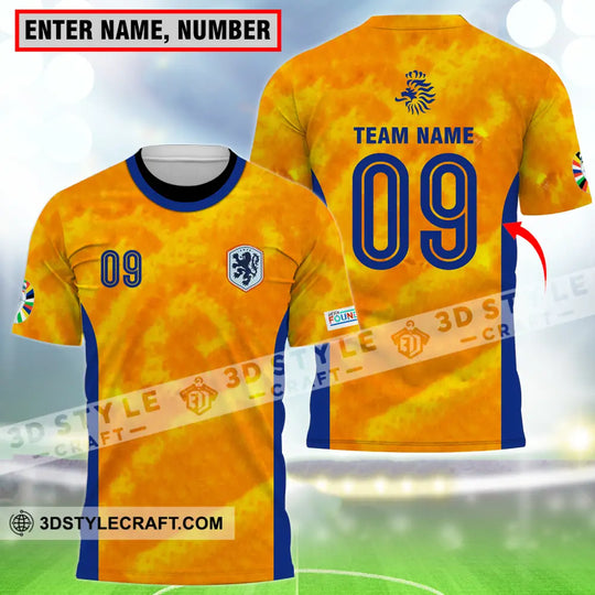 Unisex Shirt - Custom Name And Number Shirt, Euro 2024 National Team, Netherlands KNVB style option 1