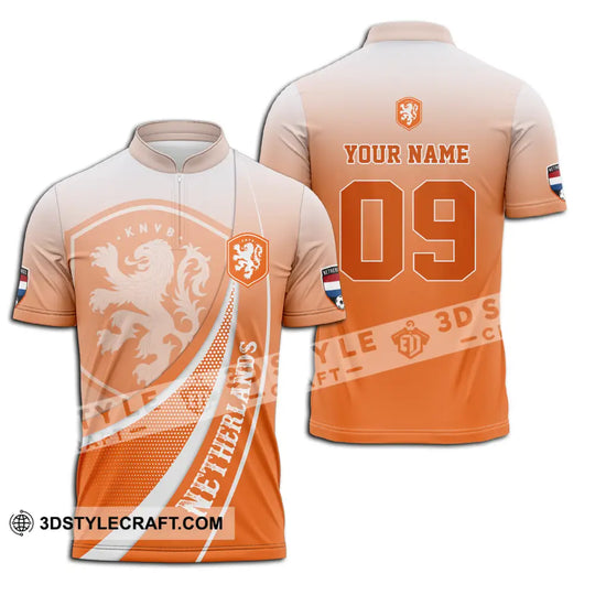 Unisex Shirt - Custom Name And Number Shirt, Euro 2024 National Team, Netherlands Orange Shirt style option 3