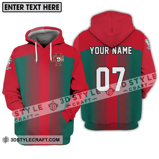 Unisex Shirt - Custom Name And Number Shirt, Euro 2024 Portugal National Team style option 3