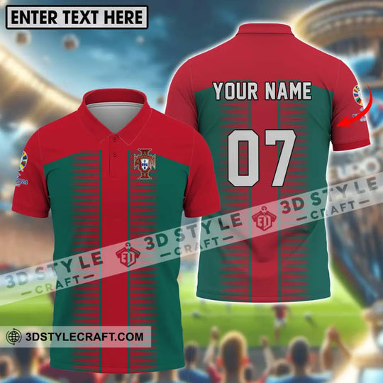 Unisex Shirt - Custom Name And Number Shirt, Euro 2024 Portugal National Team style option 1