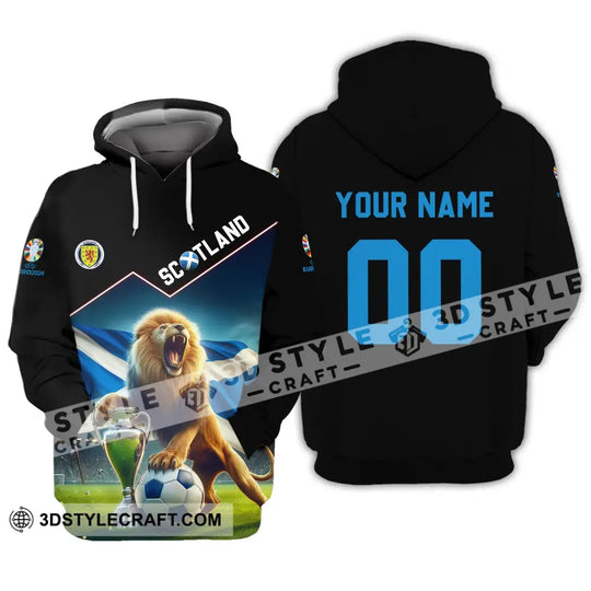 Unisex Shirt - Custom Name And Number, Euro 2024 Scotland Team Lover Lion Shirt style option 2