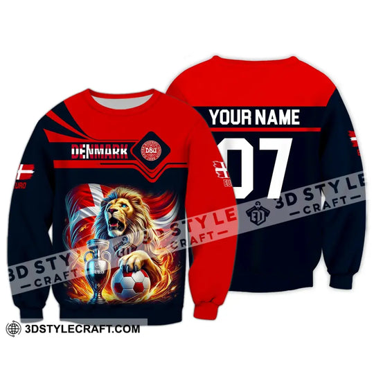Unisex Shirt - Custom Name And Number Euro 2024 Sport Shirt, Denmark Team style option 4
