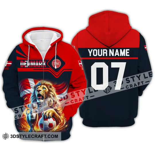 Unisex Shirt - Custom Name And Number Euro 2024 Sport Shirt, Denmark Team style option 3